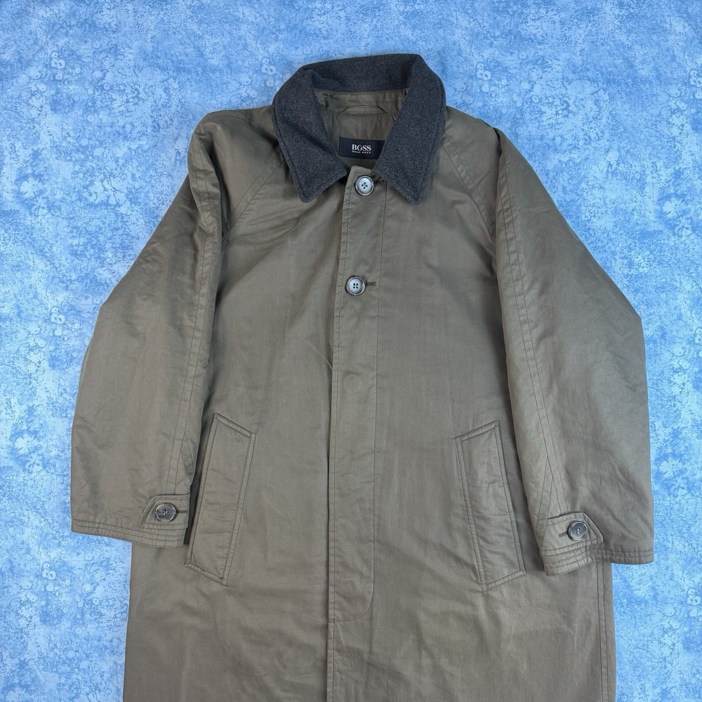 Vintage Hugo Boss Midget Trench Coat Mens Size 46 Fits US L/XL